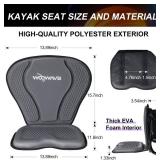 WOOWAVE Kayak Seat with Back Support for Inflatable Kayak Replacement Kayak Seat Cushion Kayak Backrest Pad High Back with Storage Bag for Inflatable Kayak