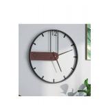 $$! YISITEONE Large Wall Clock for Living Room Decor, Modern Walnut Dial Metal Frame Wall Decor Silent Non Ticking Clocks for Bedroom, Study, Office Decorations, Gift idea, 23.6"