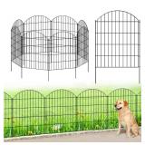 $$! Metal Garden Fence 36in (H) x 18.7ft (L), 8 Panels +9 Stakes Dog Fence Border Fence Animal Barrier, No Dig Garden Fencing for Yard Flower Bed Lawn Patio Outdoor,CTW3608 Black