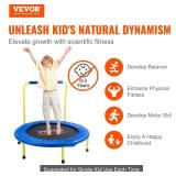 VEVOR 3FT Trampoline for Kids, 36" Trampolines Indoor/Outdoor Trampoline for Toddlers, Foldable Mini Baby Trampoline with Foam Handle, Recreational Trampoline Birthday Gift for 3+ Years Kids