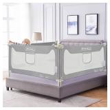 FAMILL Upgrade Bed Guard Rail for Full Size Queen King Twin Bed for Toddlers and Baby (Grey,1 Piece, 78.7")