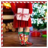 Hiboom 100 Pairs Kids Christmas Socks Bulk Gift for Christmas Warm Socks for Kids Cotton Socks 20 Different Design Xmas Holiday Socks for Children Ideal Gift for Kids