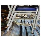 (6) Blue And Metal Restaurant Dining Chairs