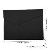 Enyuwlcm PU Leather A4 File Folder Document Holder Waterproof Portfolio Envelope Folder Case with Invisible Magnetic Closure Black