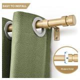 Briofox Gold Curtain Rods for Windows 28 To 48 Inch Heavy Duty Modern End Cap 1 Inch Curtain Rods Adjustable Decorative Drapery Rod for Home,Office,Apartment,Farmhouse