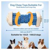 AOZOOM Tough Durable Dog Chew Toys for Aggressive Chewers, , Dog Puzzle Toys with Beef Flavor, Interactive, Safe Rubber Indestructible for Large Medium Small Dogs   Blue