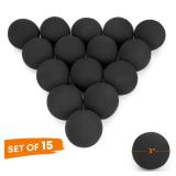 Stanbroil Ceramic Fire Balls   3 Round Fire Stones for Fire Pit Fire Bowl and Fireplace   Set of 15, Black