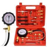 0 140PSI Fuel Injector Injection Pump Pressure Tester, Fuel Pressure Tester Kit, Universal Fuel Pump Pressure Tester Gasoline Car Truck Motorcycle Diagnostic Tool