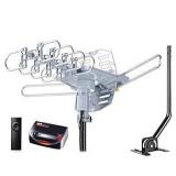 PBD WA 2608 Digital Amplified Outdoor HD TV Antenna with Mounting Pole & 40 ft RG6 Coax Cable 150 Miles Range Wireless Remote Rotation Support 2TVs (B0748KYTZN)