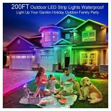 LETIANPAI 200ft Outdoor LED Strip Lights Waterproof 1 Roll,IP68 Outside Led Light Strips with App and Remote,Music Sync RGB Exterior Rope Self Adhesive Back for Deck,Balcony,Pool