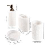 Hymmah Bathroom Accessories Set,Toothbrush Holder,Farmhouse Decor,4 Pcs Resin Gift Apartment Necessities, Contain Toothbrush Cup,Soap Dispenser & Dish,Tumbler