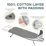 Metal Foldable Tabletop Ironing Board with Iron Rest, Portable Ironing Board Small with Heat Resistant Cotton Cover, RAINHOL Mini Iron Board for Small Space and Travel, 31x12, Gray