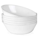 DELLING 1.3 Qt / 43 Oz Serving Bowls Set for Pasta, Salad and More   6 Pack White Dishes