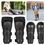 Motorcycle Knee Pads Elbow Pads, JUSTDOLIFE 4Pcs Knee Elbow Pads Dirt Bike Knee Shin Guards for Kids Youths Adjustable Protective Gear Set Protective Armor Set for Motocross Skateboard Biking Skiing