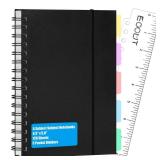 EOOUT A5 Subject Spiral Notebooks with Tabs, 8.3 x 5.5 Inches, Notebooks for Work, 5 Colored Dividers, Spiral Lined, 240 Pages, for School, Office Supplies and Home