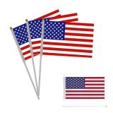 American Flag Mini Small US USA Handheld Stick Flags 5.5x8.3 Inch 10 Pack