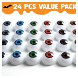 JOYIN 24 PCS Halloween Scary Realistic Eyes, 12 Pair Hollow Plastic Eyeballs for Halloween Trick or Treat Party Craft Decoration, Horror Prop Decoration