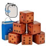 SpeedArmis Giant Wooden Yard Dice Set   Large Pine Wooden Dice Lawn Yard Yatzee with Scoreboard Outdoor Beach Backyard Game Set for Teens Adults Family (Including Carry Bag)