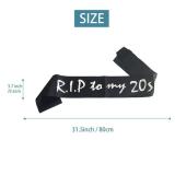 Joyiou 30th Birthday Sash and Tiara Set, Funny 30th Birthday Gift for Women, RIP to My 20s Sash, 30 Years Old Birthday Party Decorations, Death to My Youth Party Supplies Favor Supplies