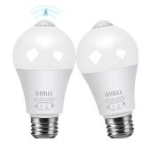 OHLUX Motion Sensor Light Bulbs Outdoor, 13W(120W Equivalent) Movement Activated Dusk to Dawn Security LED Bulb, A19 E26 5000K Bright White for Front Door Porch Garage Basement Hallway 2 Pack