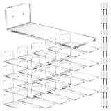 Treela 20 Pack Floating Shoe Shelves for Wall Acrylic Clear Floating Sneaker Shelves Display Shoe Wall Shelf Easy to Install Collections Includes Cross Screws Expansion Tubes (Clear, Medium)