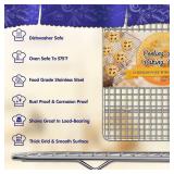 Hiware 2 Pack Cooling Racks for Baking   10 x 15   Stainless Steel Wire Cookie Rack Fits Jelly Roll Sheet Pan, Oven Safe for Cooking, Roasting, Grilling