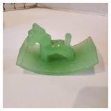 Green Jadeite Depression Glass Scottish Terrier Rocking Ink Blotter