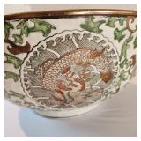 Large Chinese dragon bowl 6.5 x 14 dia