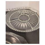 Vintage clear glass wheat plate Give Us This Day, cake plate, glass vegetable tray