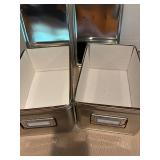 Two metal file boxes 11x5x6.5 inches each