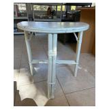 Small white half round console table