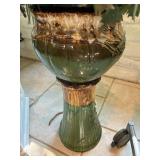 Roseville base & flower pot with live Christmas Cactust very nice- 26 inches tall from floor to top of plant