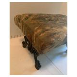 15x11 upholstered foot stool with cast iron legs