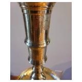 Pair of brass candle holders 39in tall