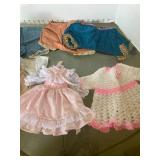 Doll clothes multiple sizes, most are vintage