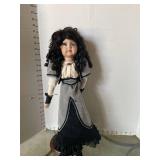 Vintage doll on stand 21in tall approx