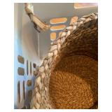 Laundry basket with wicker basket and laundry bags