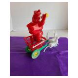 Vintage plastic Santa Candy Wagon (reindeer missing 1 horn and 2 legs)