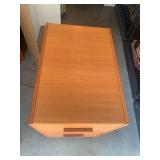 Wooden, rolling, 2 drawer filing cabinet. 30 x 17 x 24