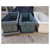 Square plastic flower beds approx largest 7x24 inches