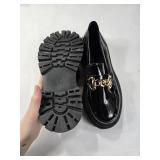 Comfort Vintage Loafers Platform Chunky Mid-Heel Classic Mary Janes Round Toe Slip-ons Uniform Dress Shoes Size 37, 6.5