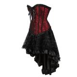 Kranchungel Steampunk Skirt Renaissance for Women Gothic Burlesque Skirt Costumes 3X-Large Red