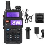 Baofeng UV-5RTP Dual Band Two Way Radio, UV-5R 8W High Power Version, Ham Radio Handheld with Earpiece, Black