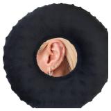 BNRendles Ear Piercing Pillows for Side Sleeper with Ear Hole CNH Piercing Pillows Support Head Neck Ear Pain Relief Ear Pressure Sore Side Sleeping Ear Guard, Minky Dot Black