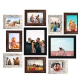 LUCKYLIFE Picture Frame Set 10-Pack, Gallery Wall Frame Collage with 8x10 5x7 4x6 Frames in 3 Different Finishes