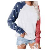 america sweatshirt women american flag sweatshirts for women red white blue sweatshirt fourth of july sweatshirts usa long sleeve shirts fourth of july sweatshirt 4th of july sweater for women Large