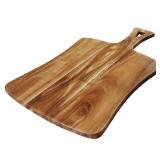 YSTKC Acacia Wood Cutting Board with Handle 14" x 8.5" Inch, Wooden Serving Tray, Charcuterie Paddle, Cutting Serving Versatile Board for Meat, Cheese, Vegetables, Bread, and Charcuterie