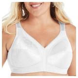 PLAYTEX Womens 18 Hour Comfort-strap Wireless Bra, Full-coverage With 4-way Trusupport, Single & 2-pack Bras, White, 40C US