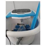 Blue Best Choice Products Motorized Foot Spa Bath Massager, Adjustable Waterfall Shower & Fast Heating, Automatic Shiatsu Pedicure Massage, Pumice Stone, Rollers to Relieve Feet Muscle Pain