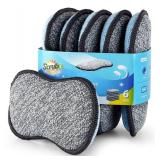 Multi-Purpose Sponges Kitchen by Scrub-it - Non-Scratch Microfiber sponges for Cleaning, along with Heavy Duty Scrubbing Power - Reusable Dish Sponge for Dishes, Pots and Pans (6 pack, Small)